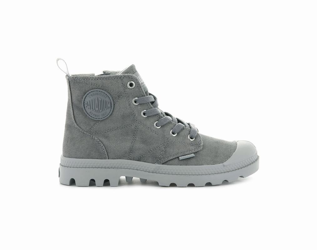 Botas Palladium Pampa Zip Desertwash Mujer - Gris Oscuro ||TDUN-81435||